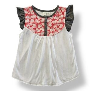 Miki Miette | Lightweight Flutter Sleeve Top (4 yrs) ♥️🩶